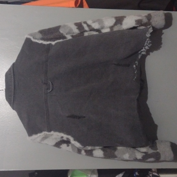 Vintage Havana Grey Denim Jacket With Camo Sleeves size small - Picture 2 of 8